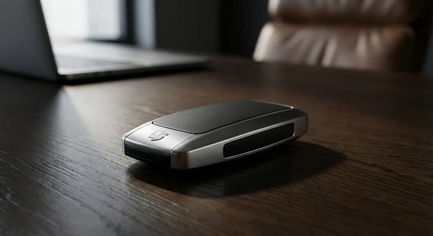 Avis Ewigo : faut-il passer par eux pour vendre sa voiture ? Gros plan d'une clé de voiture moderne sur un bureau en bois