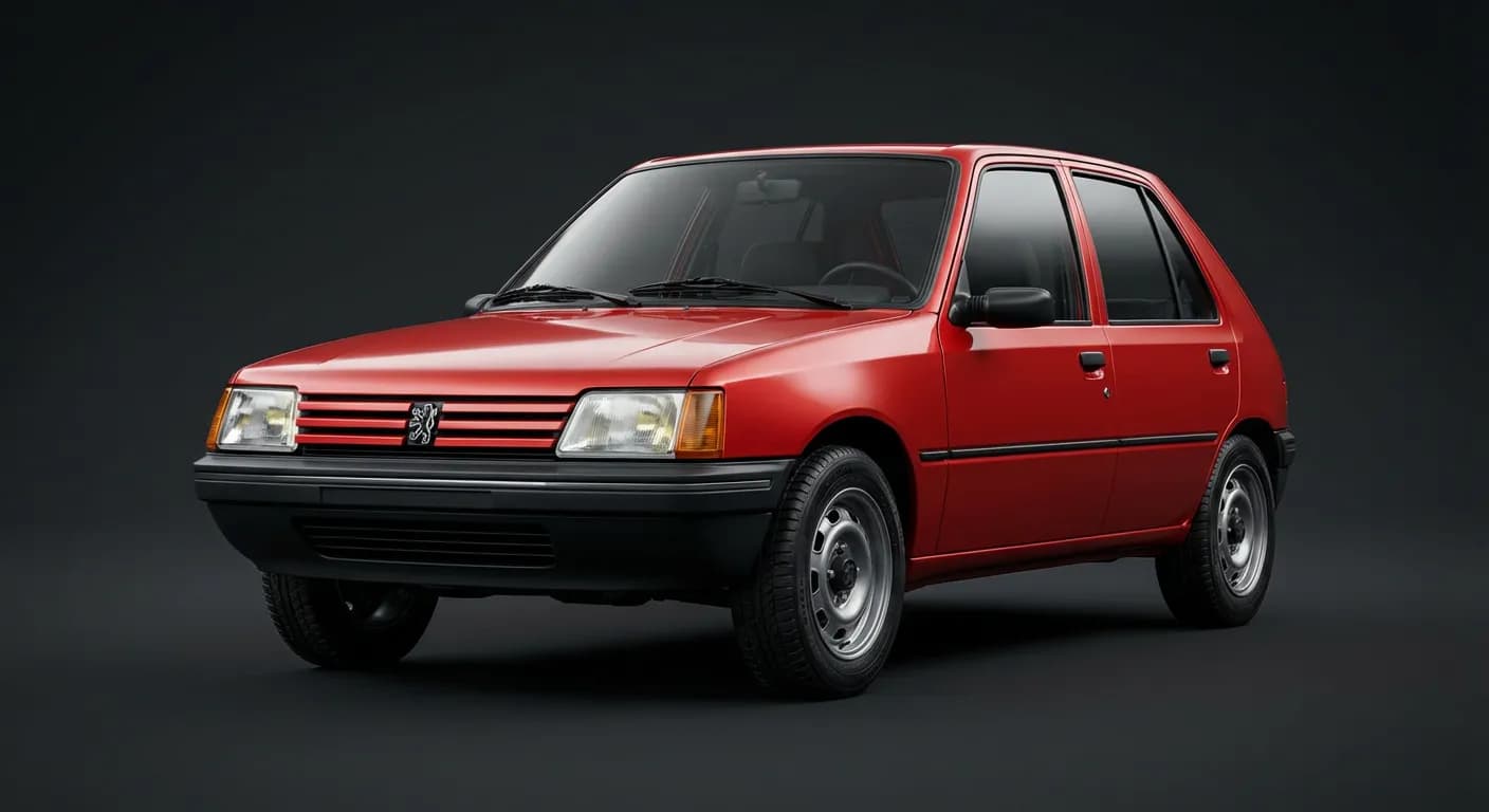 Peugeot 205 SR : caractéristiques et guide d'achat Vue de face iconique d'une Peugeot 205 SR