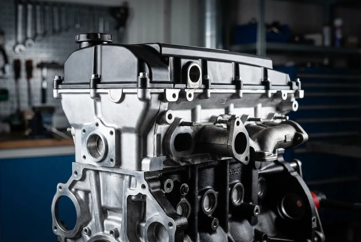 N47N BMW : fiabilité, performances et avis complet Gros plan stylisé du bloc moteur BMW N47N sur fond contrasté